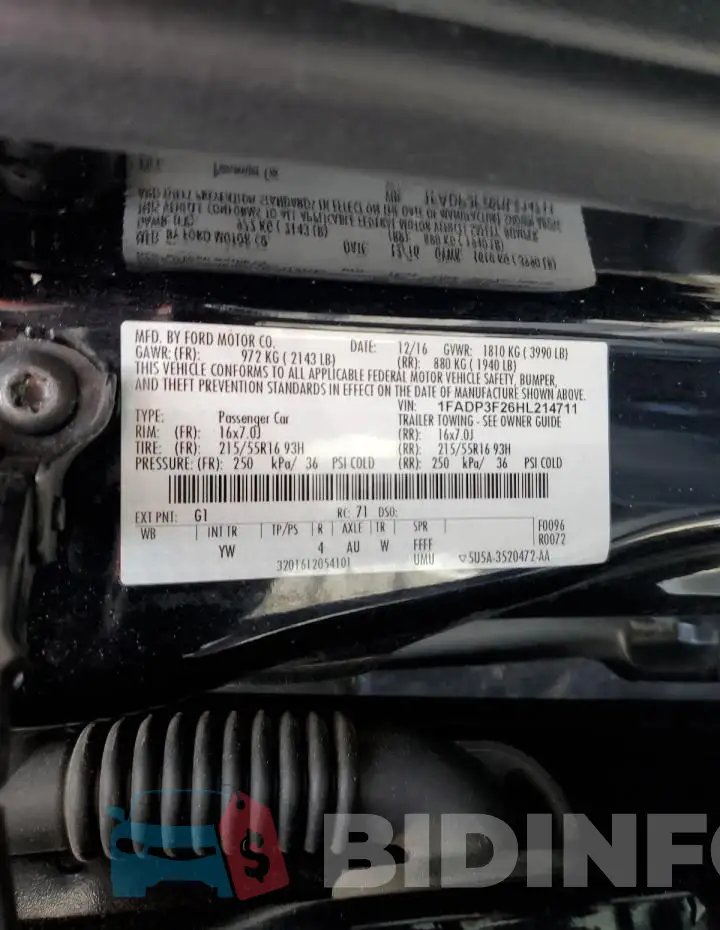 1FADP3F26HL214711 Photo# 12