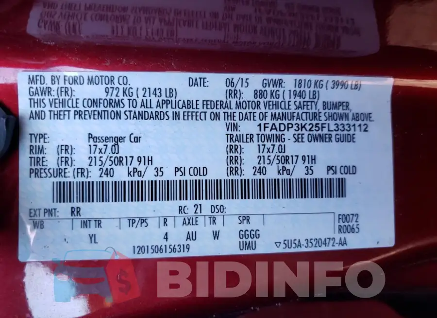 1FADP3K25FL333112 Photo# 12