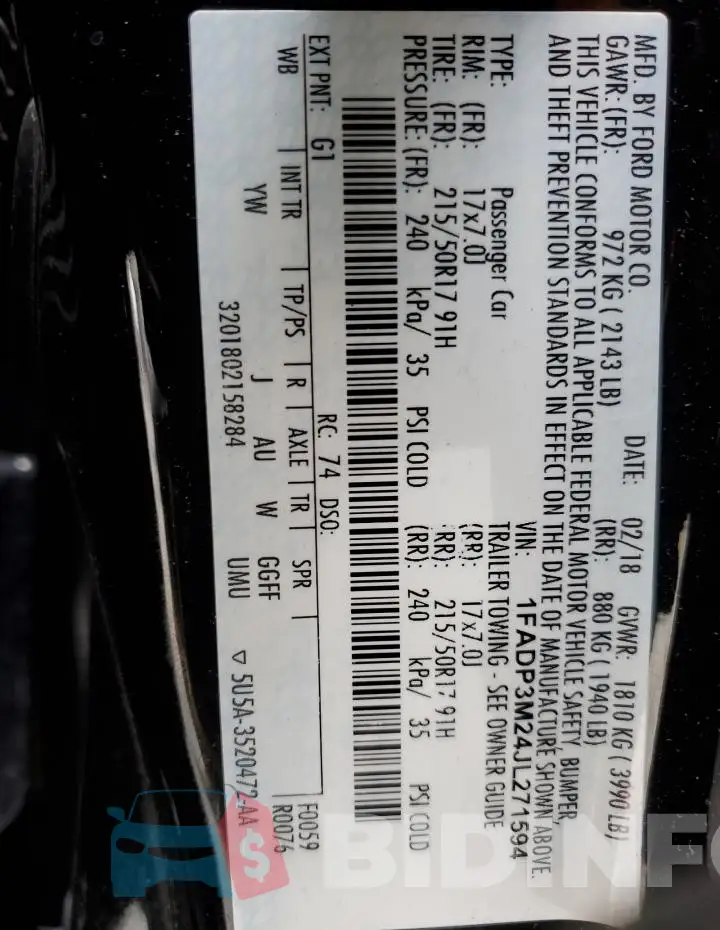 1FADP3M24JL271594 Photo# 13