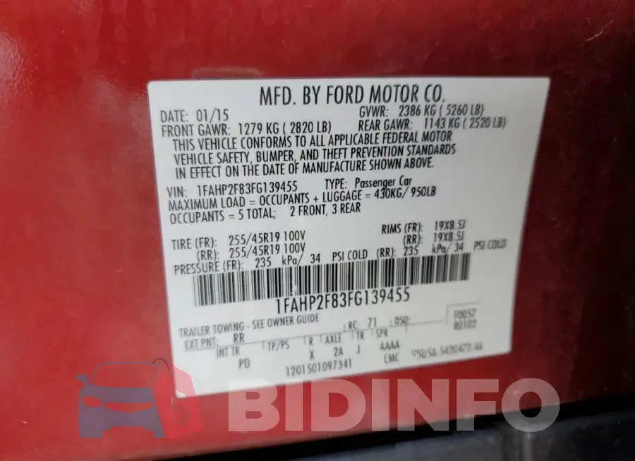 1FAHP2F83FG139455 Photo# 12