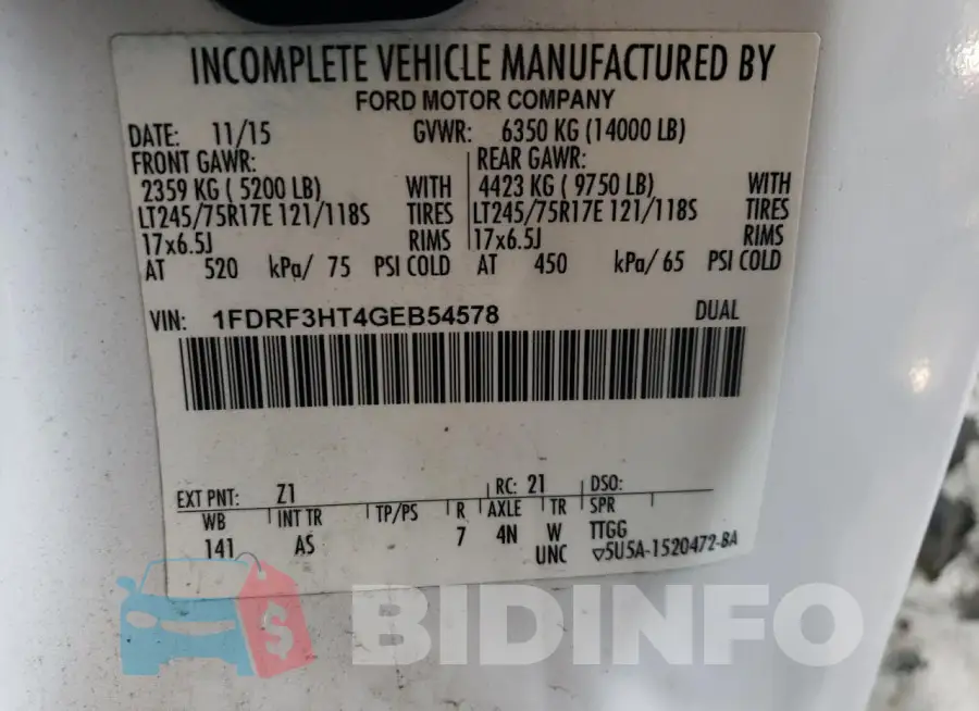 1FDRF3HT4GEB54578 Photo# 12
