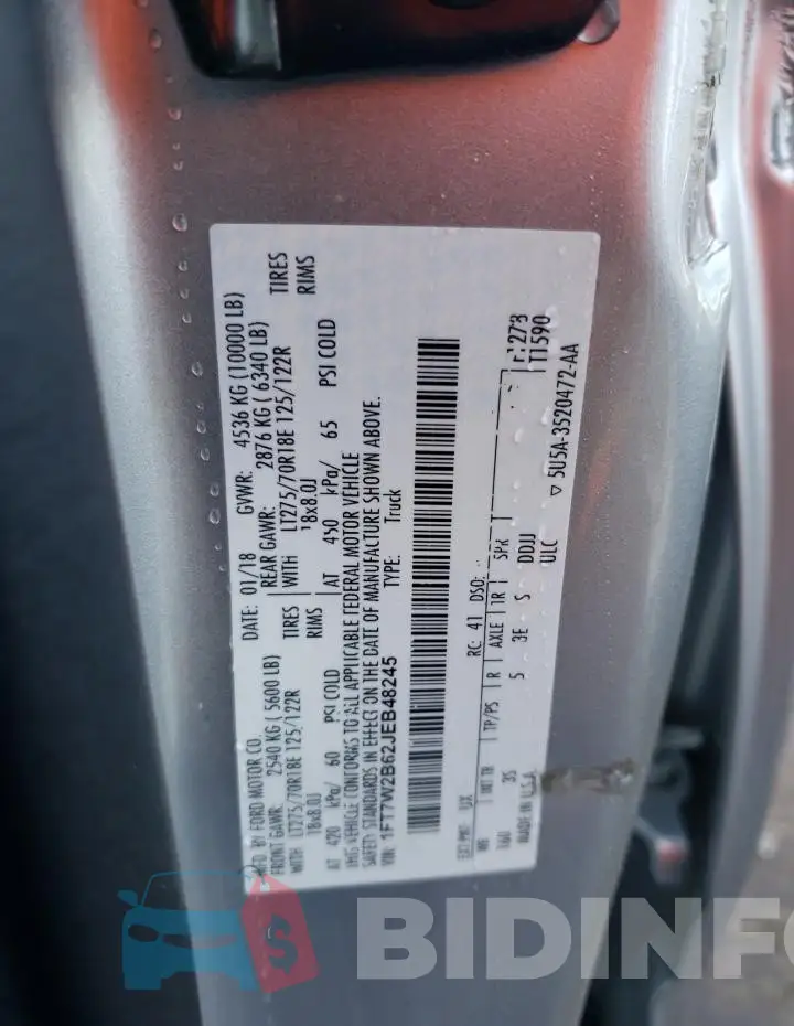 1FT7W2B62JEB48245 Photo# 12