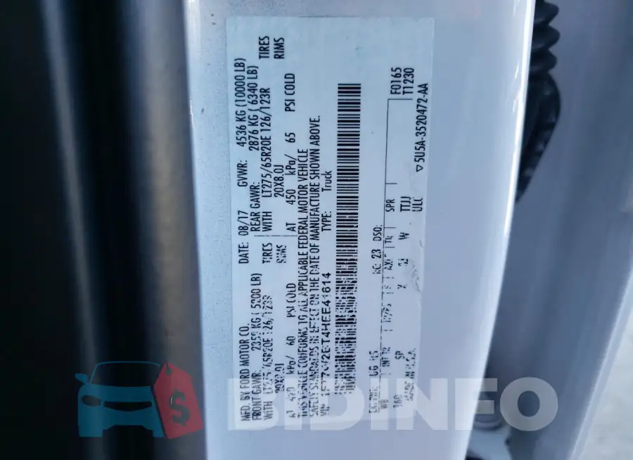 1FT7W2BT4HEE41614 Photo# 12