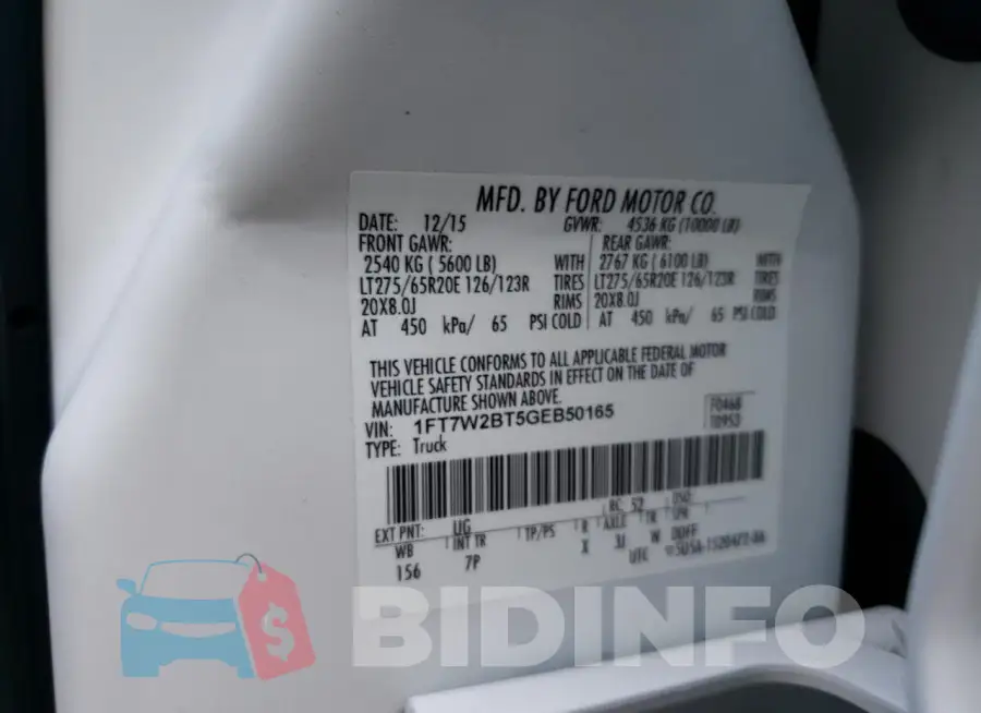 1FT7W2BT5GEB50165 Photo# 13