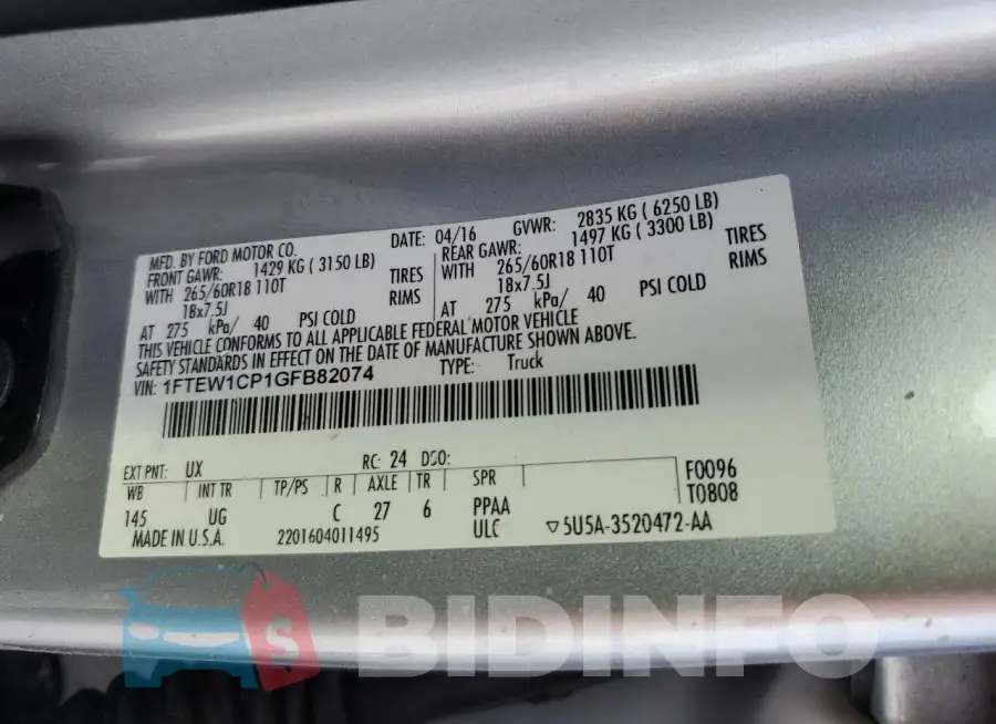 1FTEW1CP1GFB82074 Photo# 12