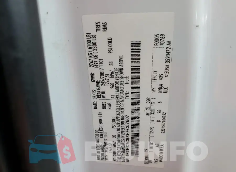1FTEX1C8XFFC07607 Photo# 12
