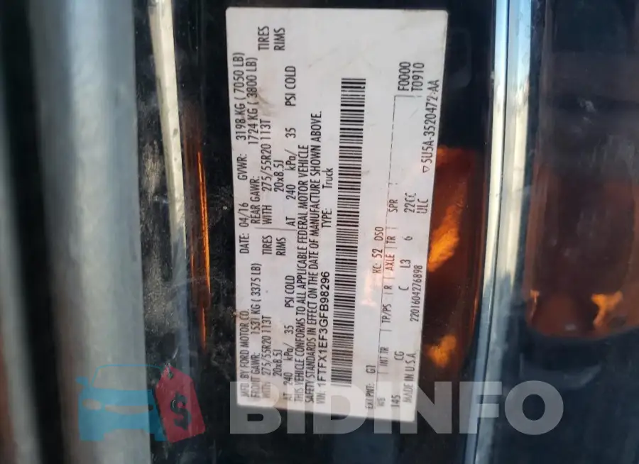 1FTFX1EF3GFB98296 Photo# 12