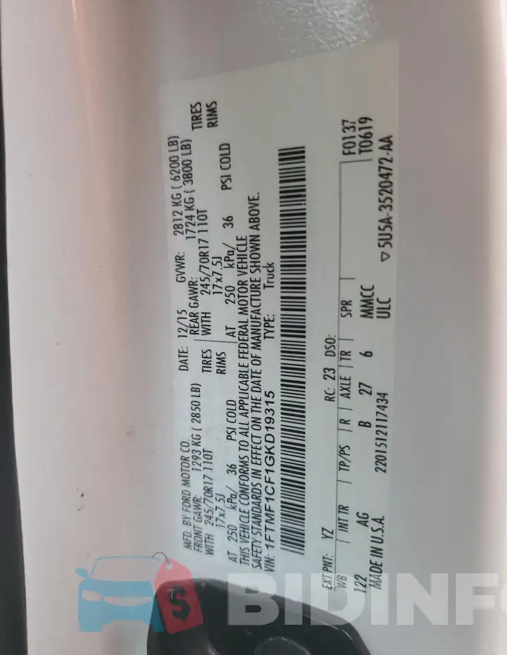 1FTMF1CF1GKD19315 Photo# 12