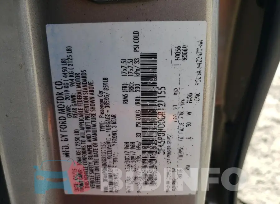 3FA6P0HD0GR121155 Photo# 12