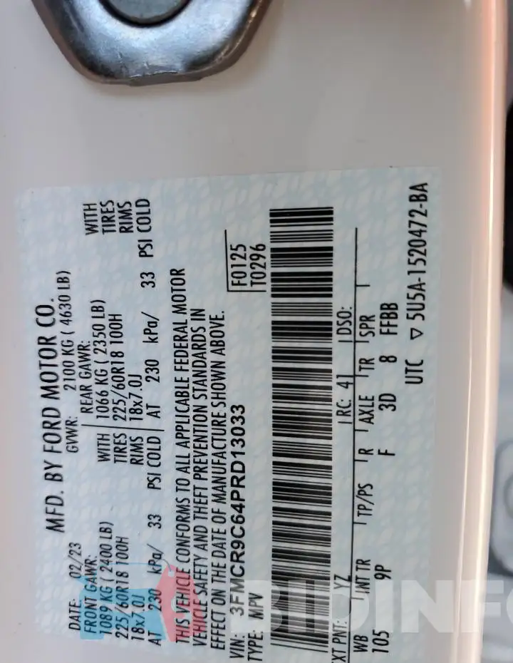 3FMCR9C64PRD13033 Photo# 13
