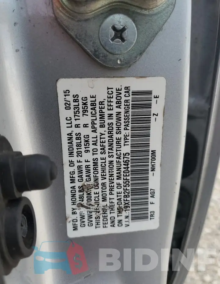 19XFB2F55FE044675 Photo# 10