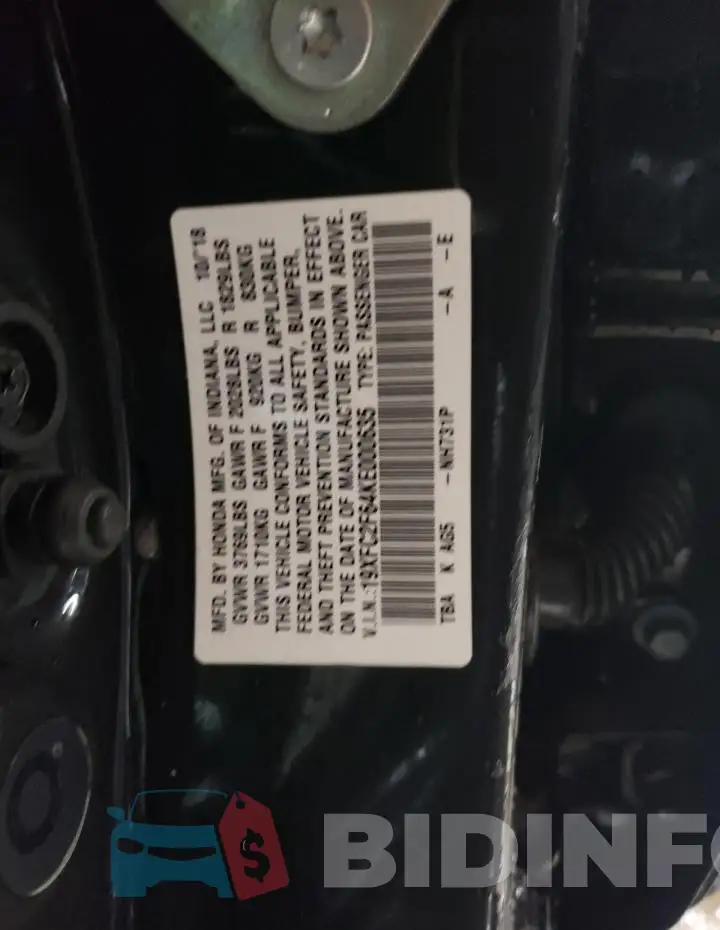 19XFC2F64KE000635 Photo# 12