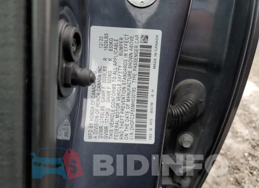 2HGFC2F65MH530783 Photo# 12