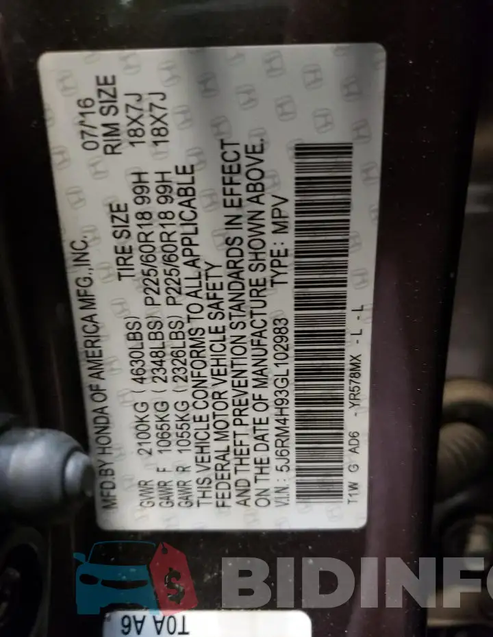 5J6RM4H93GL102983 Photo# 13