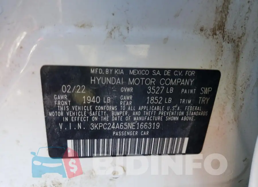 3KPC24A65NE166319 Photo# 12