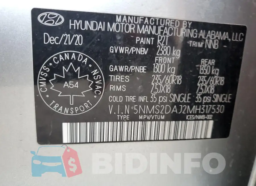 5NMS2DAJ2MH317530 Photo# 12