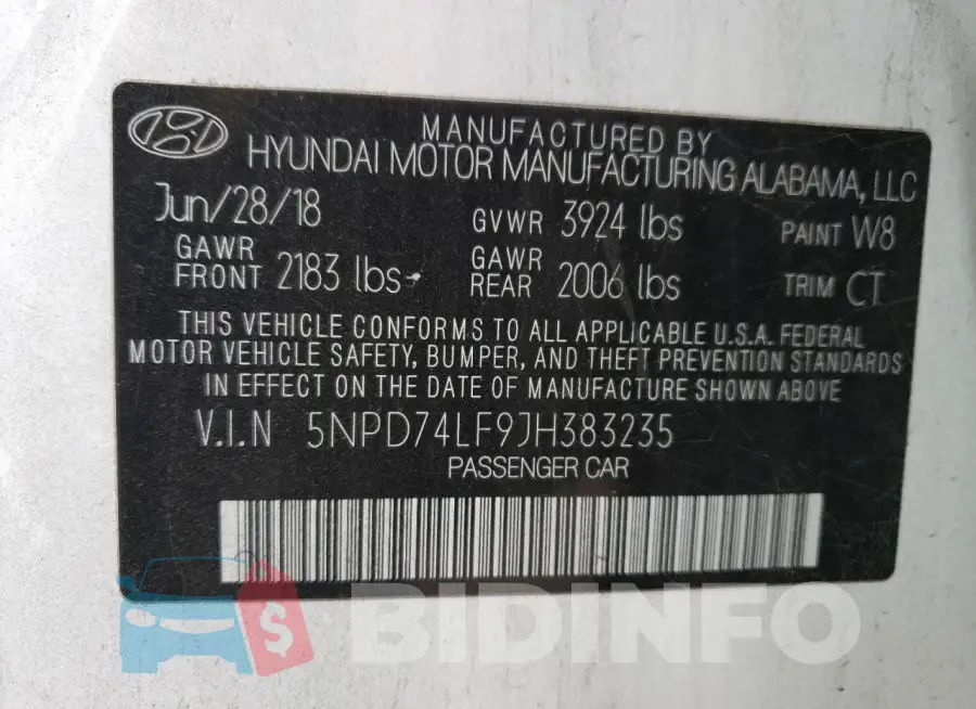 5NPD74LF9JH383235 Photo# 13