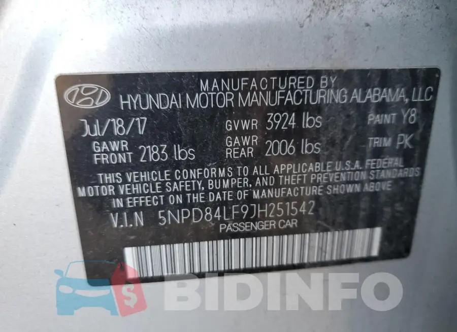 5NPD84LF9JH251542 Photo# 12