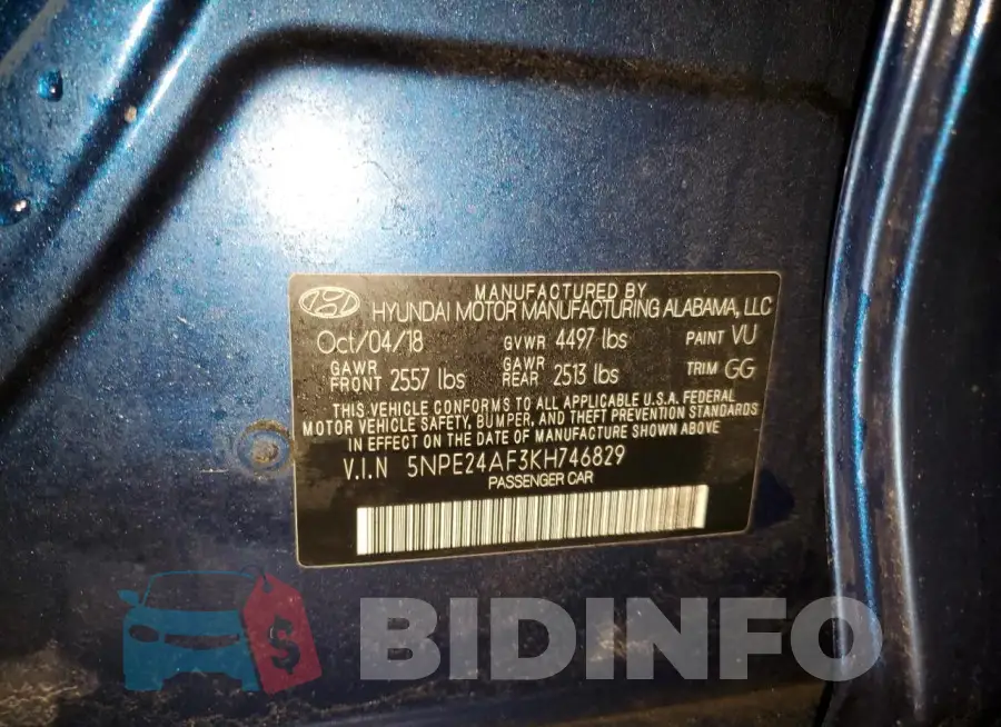 5NPE24AF3KH746829 Photo# 12