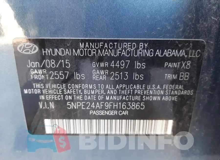 5NPE24AF9FH163865 Photo# 12