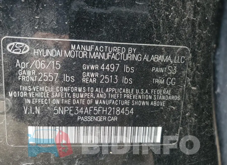 5NPE34AF5FH218454 Photo# 12