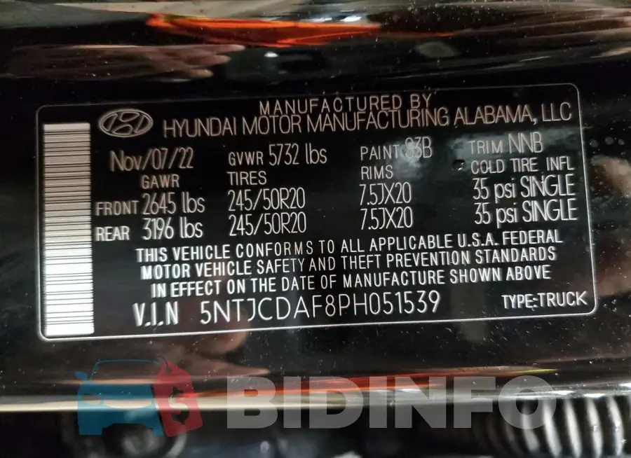 5NTJCDAF8PH051539 Photo# 12