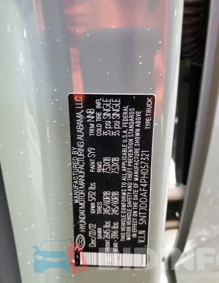 5NTJDDAF4PH057321 Photo# 13