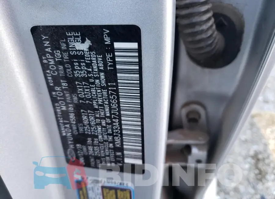 KM8J33A47JU665711 Photo# 14