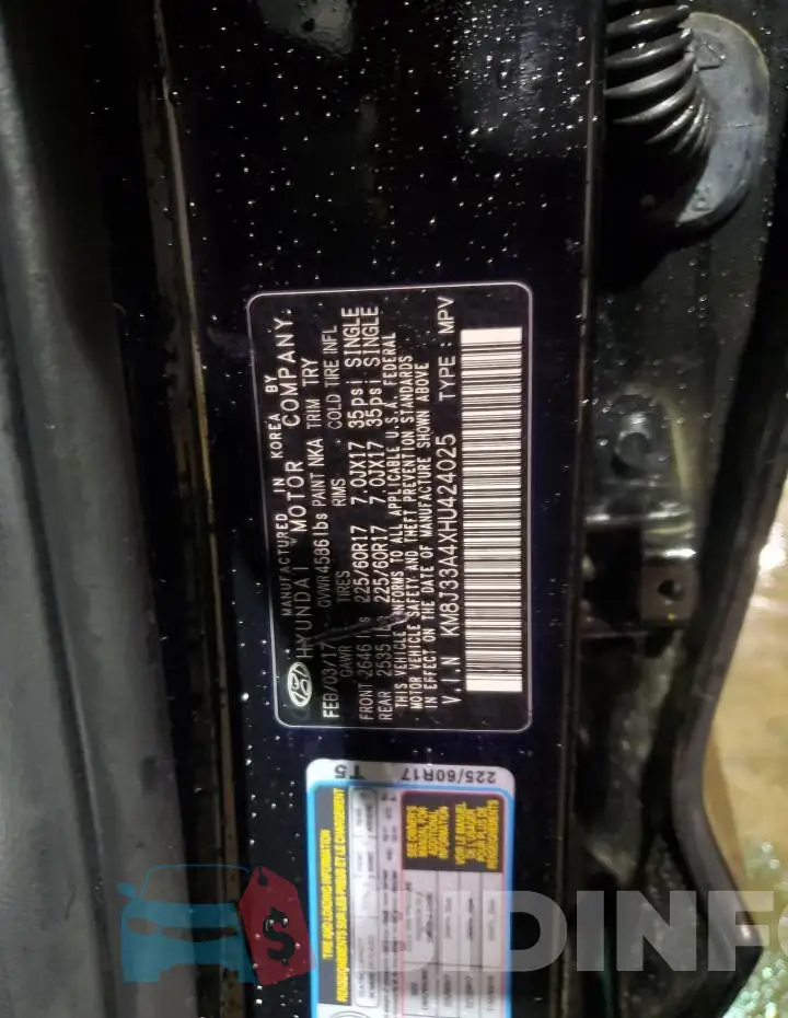 KM8J33A4XHU424025 Photo# 13