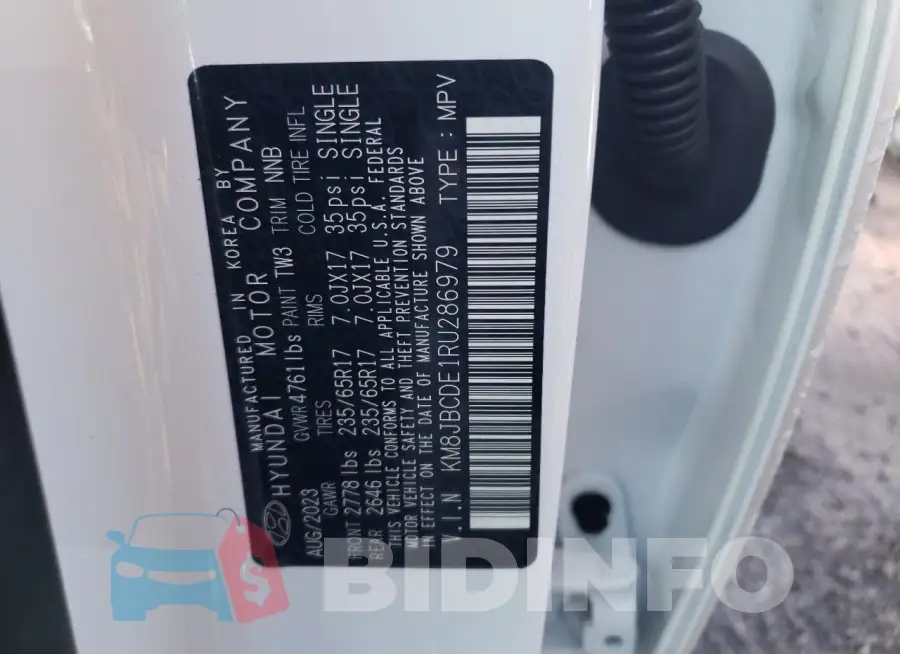 KM8JBCDE1RU286979 Photo# 13