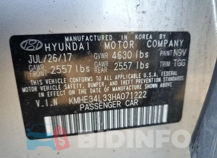 KMHE34L33HA071222 Photo# 12