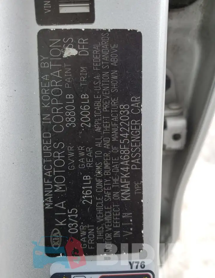 KNAFK4A68F5422038 Photo# 12