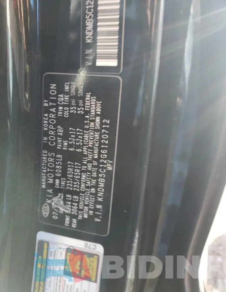 KNDMB5C12G6120712 Photo# 13