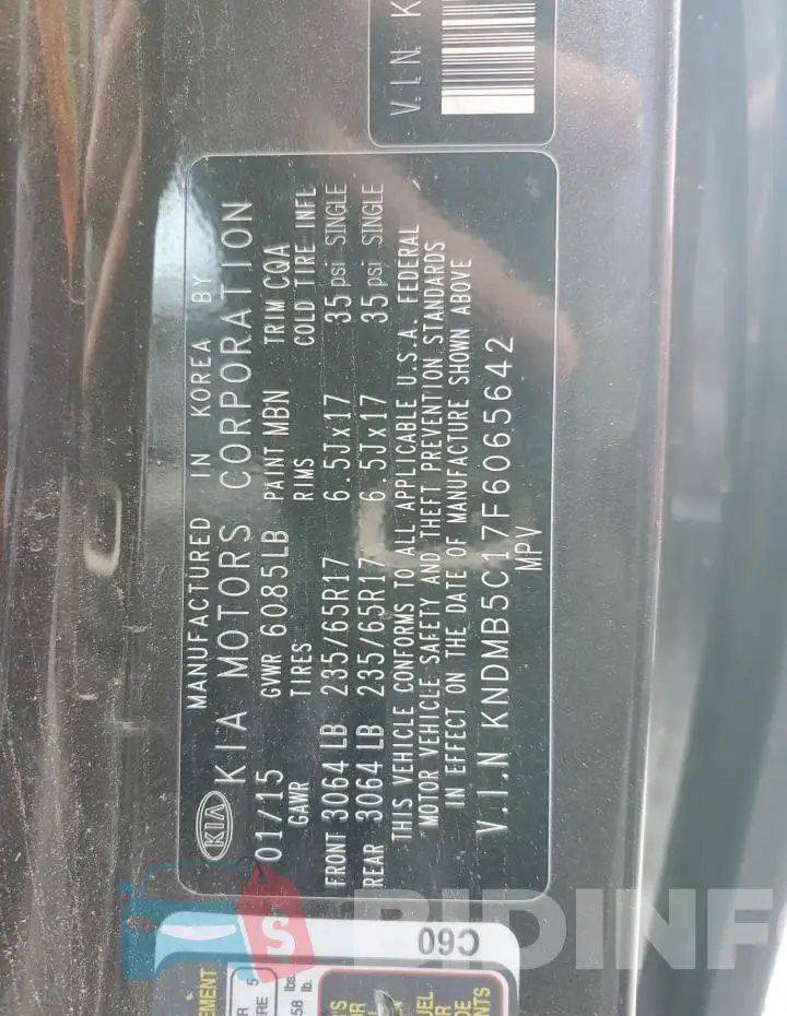 KNDMB5C17F6065642 Photo# 13