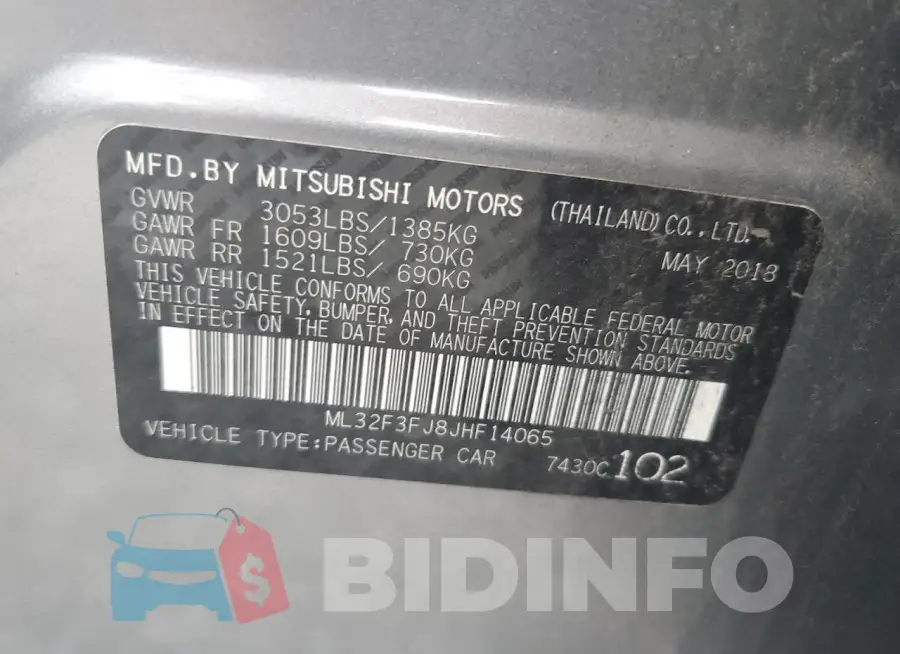 ML32F3FJ8JHF14065 Photo# 12