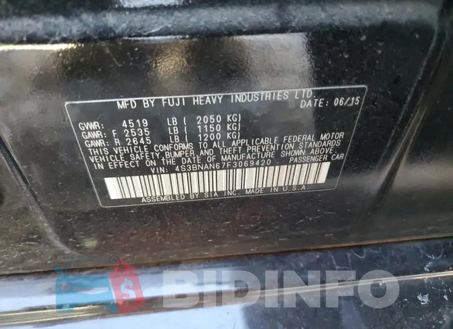 4S3BNAN67F3069420 Photo# 12