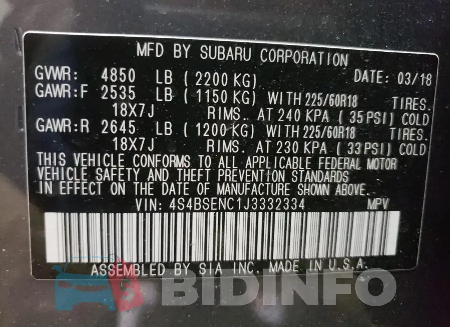 4S4BSENC1J3332334 Photo# 12