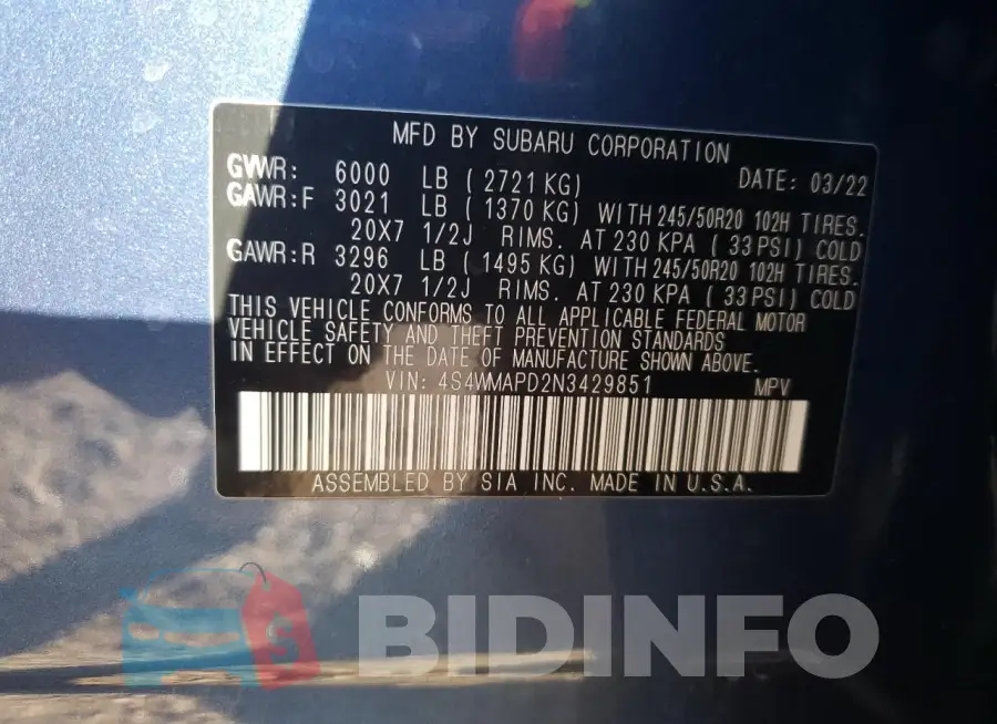 4S4WMAPD2N3429851 Photo# 13