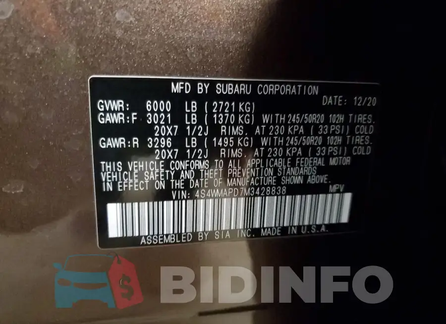 4S4WMAPD7M3428838 Photo# 13