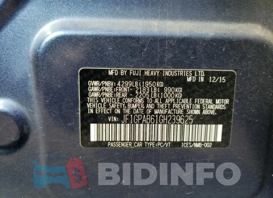JF1GPAB61GH239625 Photo# 13