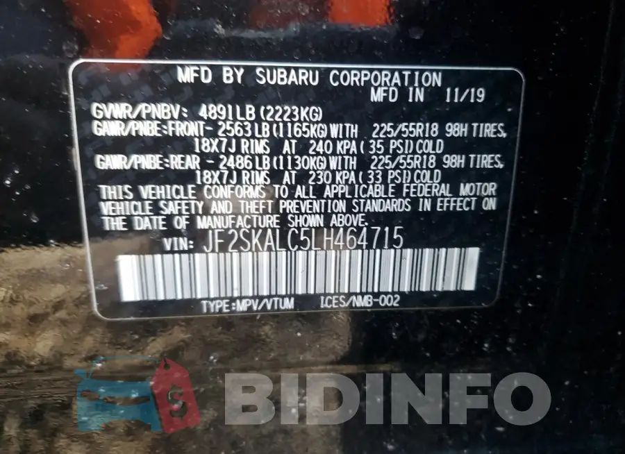 JF2SKALC5LH464715 Photo# 13