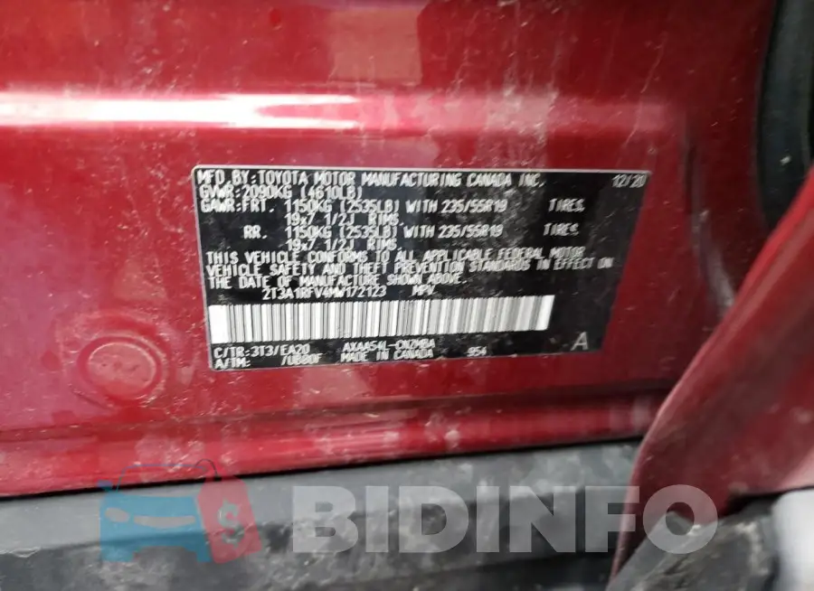 2T3A1RFV4MW172123 Photo# 12