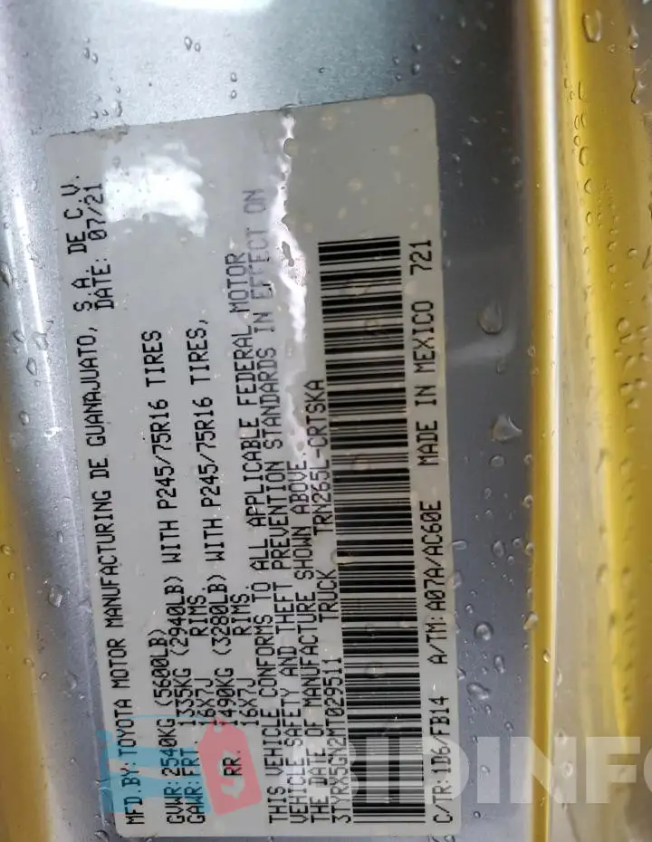 3TYRX5GN2MT029511 Photo# 13