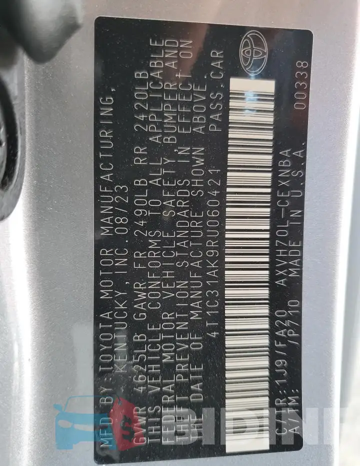 4T1C31AK9RU060421 Photo# 12