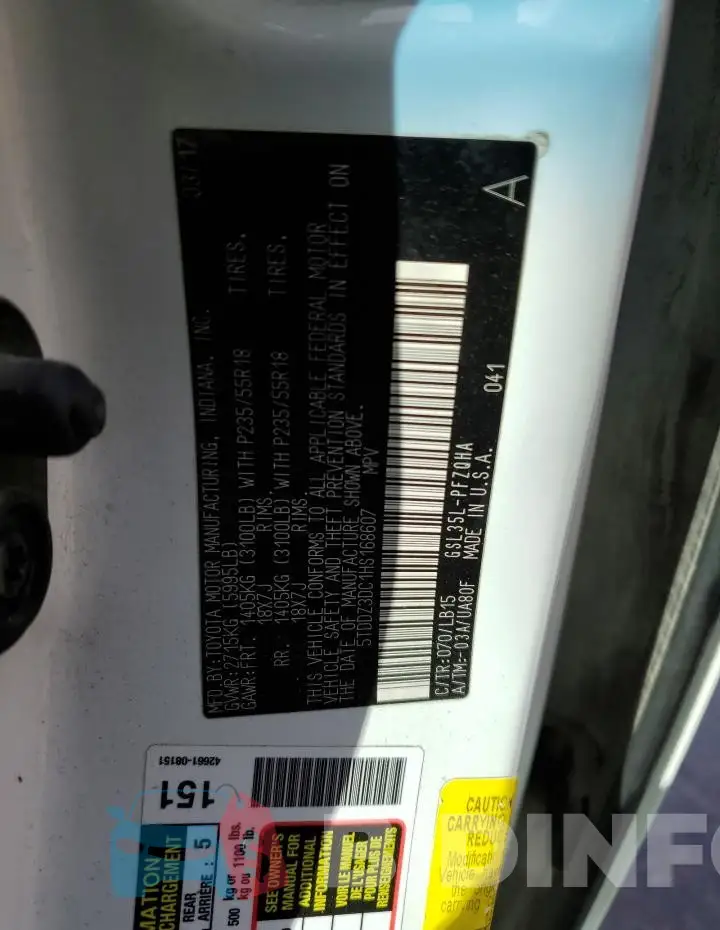 5TDDZ3DC1HS168607 Photo# 14