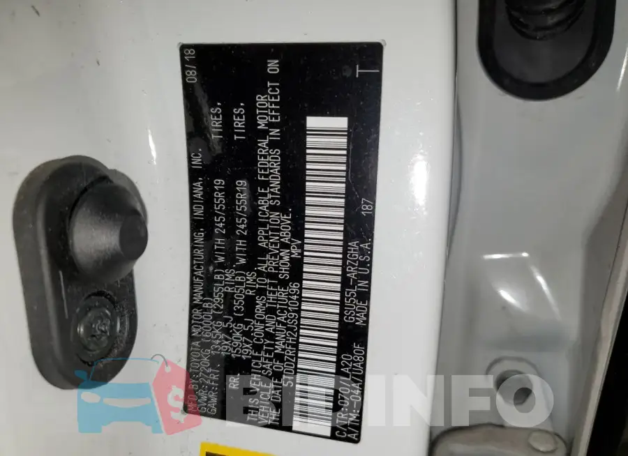 5TDDZRFH2JS910496 Photo# 14