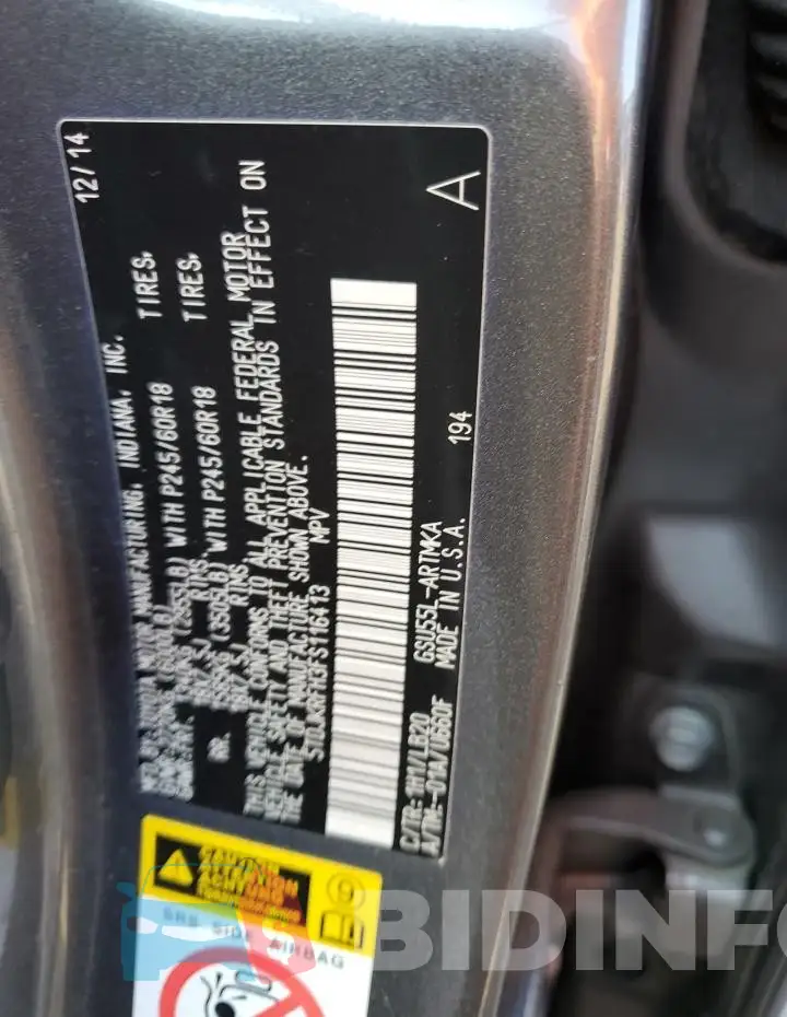 5TDJKRFH3FS116413 Photo# 12