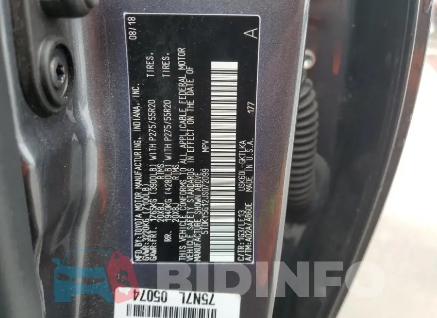 5TDKY5G12JS072099 Photo# 13