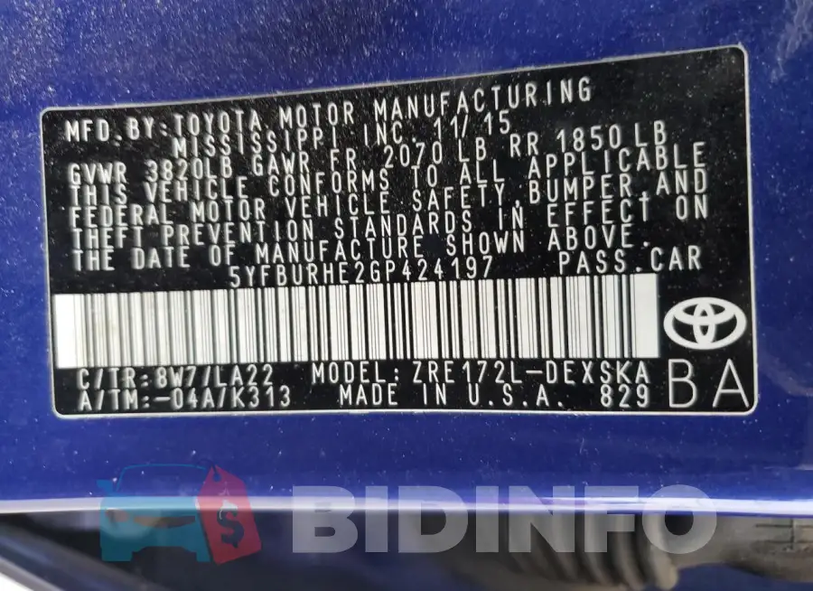 5YFBURHE2GP424197 Photo# 12