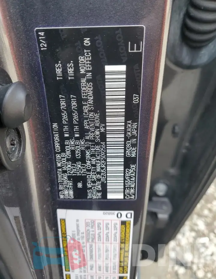 JTEZU5JR2F5092564 Photo# 12